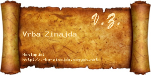 Vrba Zinajda névjegykártya